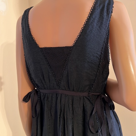 Parker black embroidered sun dress sz M/L - Picture 8 of 10